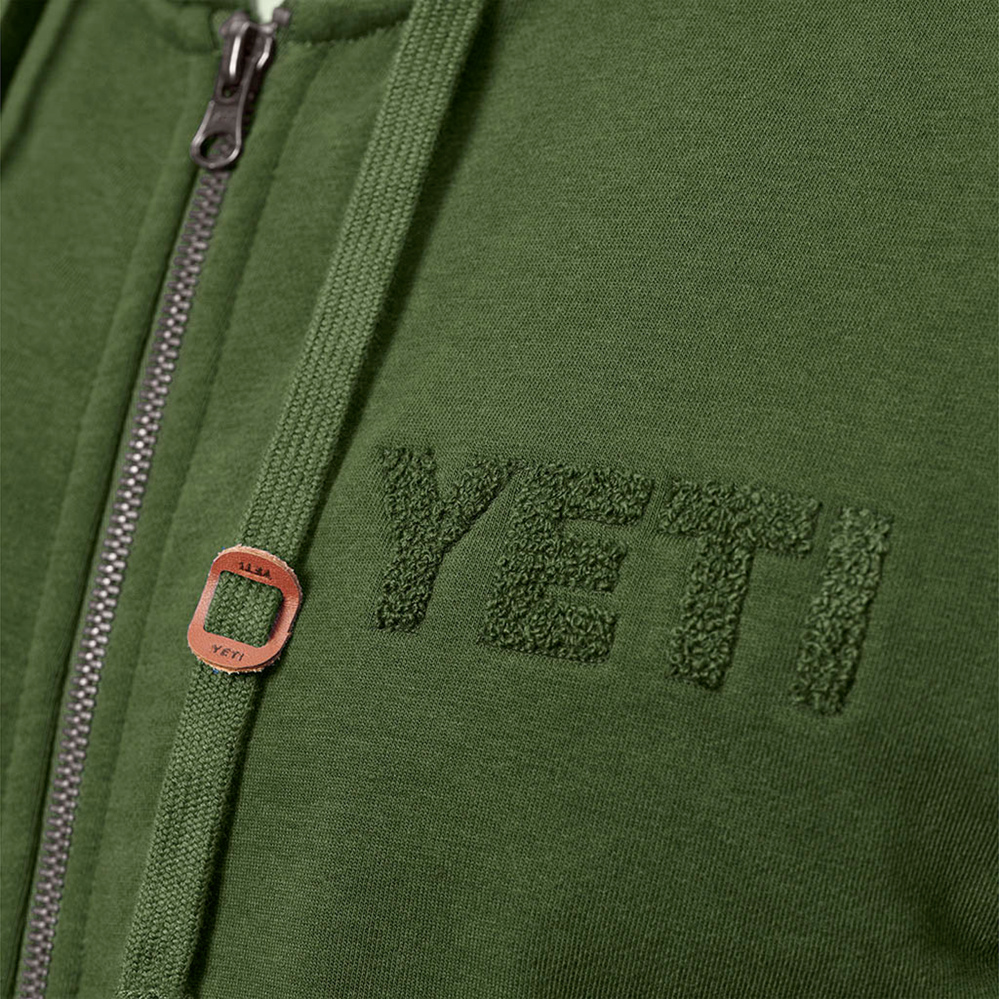 YETI Felpa con cappuccio in French Terry con zip intera Highlands Olive