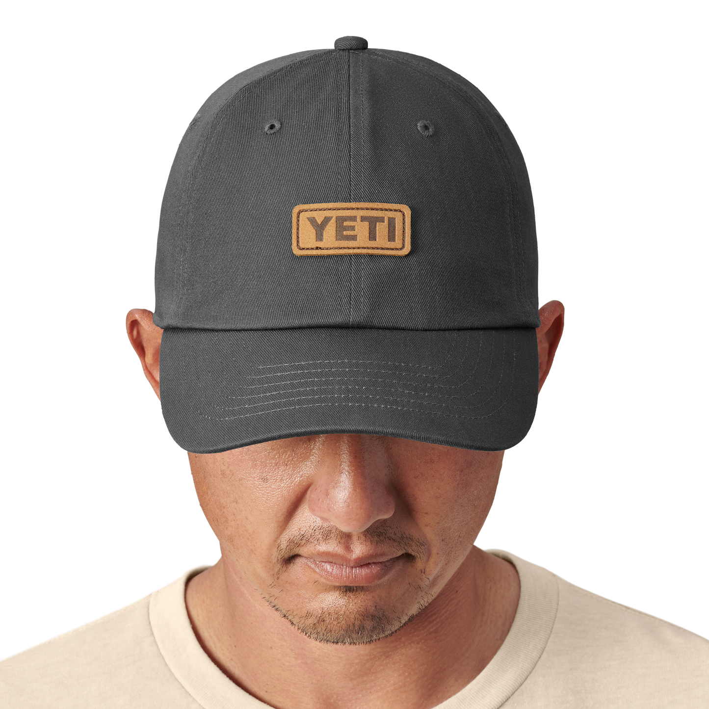 YETI Berretto da baseball in pelle con logo Dark Grey