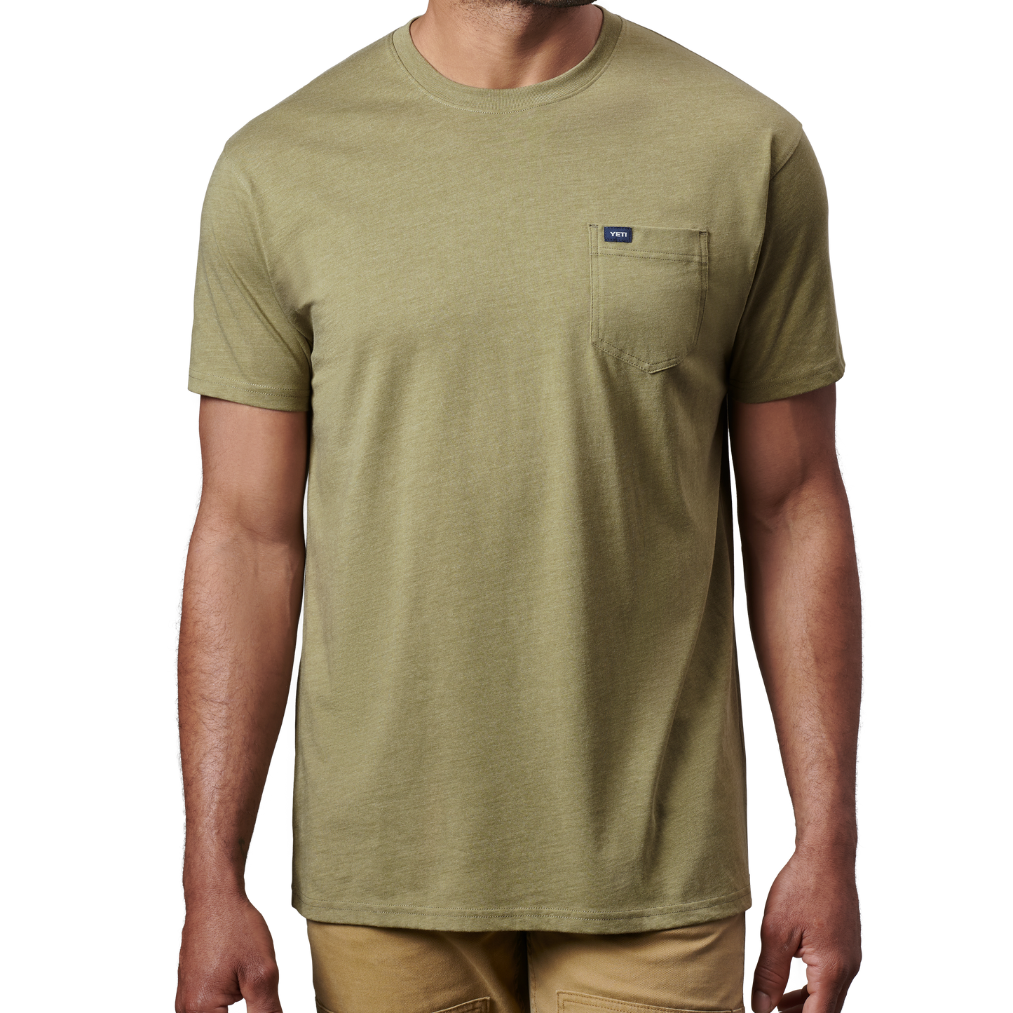 YETI T-shirt Premium a manica corta con tasca Heather Olive