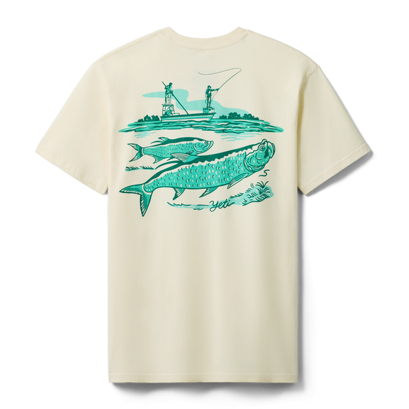 YET Tarpon Flies Short Sleeve T-Shirt Ecru