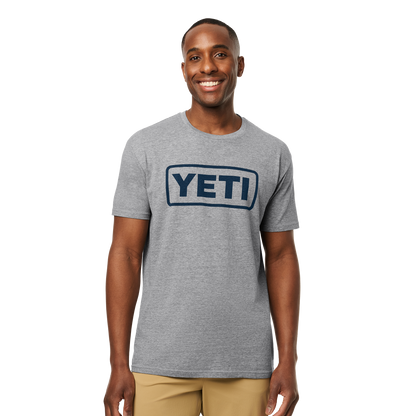 YETI Full Logo Badge Short Sleeve T-Shirt Heather Grey