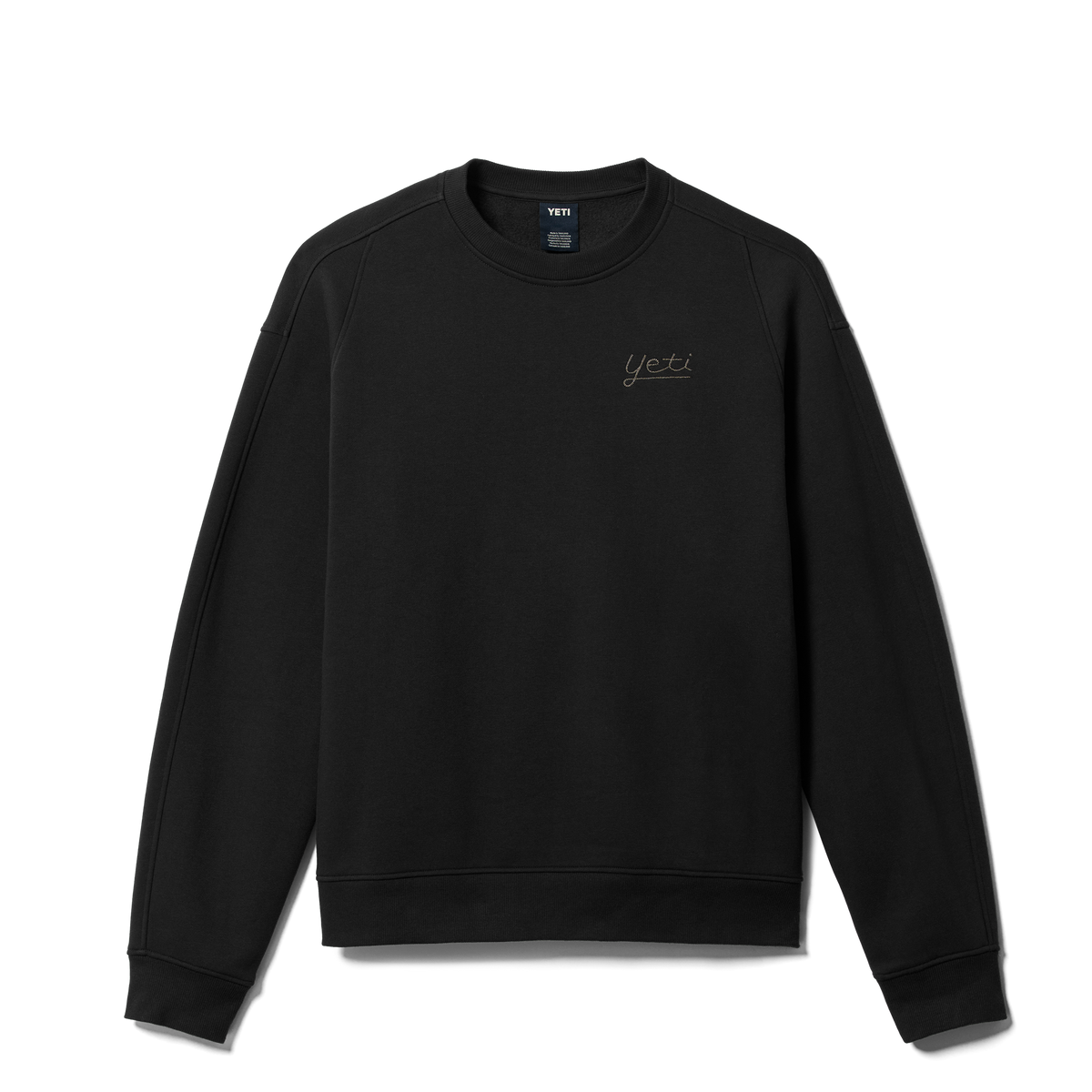 YETI™ Logo Script Fleece Crew Neck Black