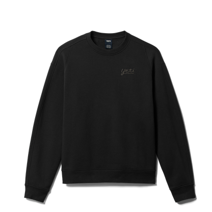 YETI™ Logo Script Fleece Crew Neck Black