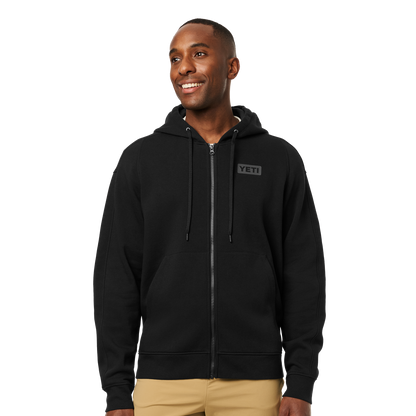YETI Logo Badge Full Zip Hoodie Black