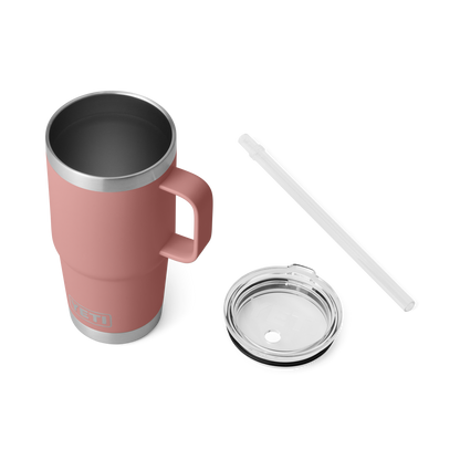 YETI Rambler® Tazza Da 25 oz (710 ml) Con coperchio con cannuccia Sandstone Pink