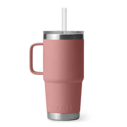 YETI Rambler® Tazza Da 25 oz (710 ml) Con coperchio con cannuccia Sandstone Pink