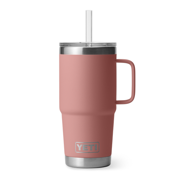 YETI Rambler® Tazza Da 25 oz (710 ml) Con coperchio con cannuccia Sandstone Pink