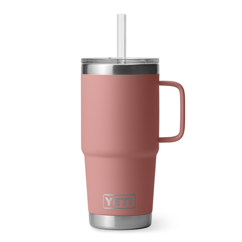 YETI Rambler® Tazza Da 25 oz (710 ml) Con coperchio con cannuccia Sandstone Pink