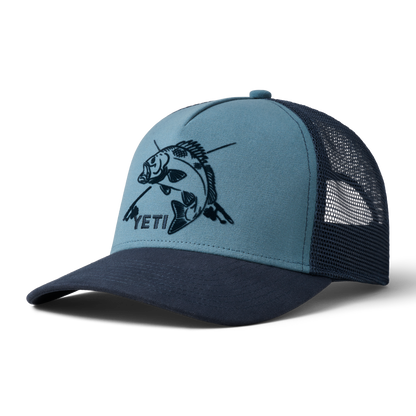 YETI Cappello Trucker Fishing Bass Deep Blue/Navy