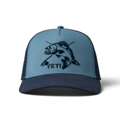 YETI Cappello Trucker Fishing Bass Deep Blue/Navy