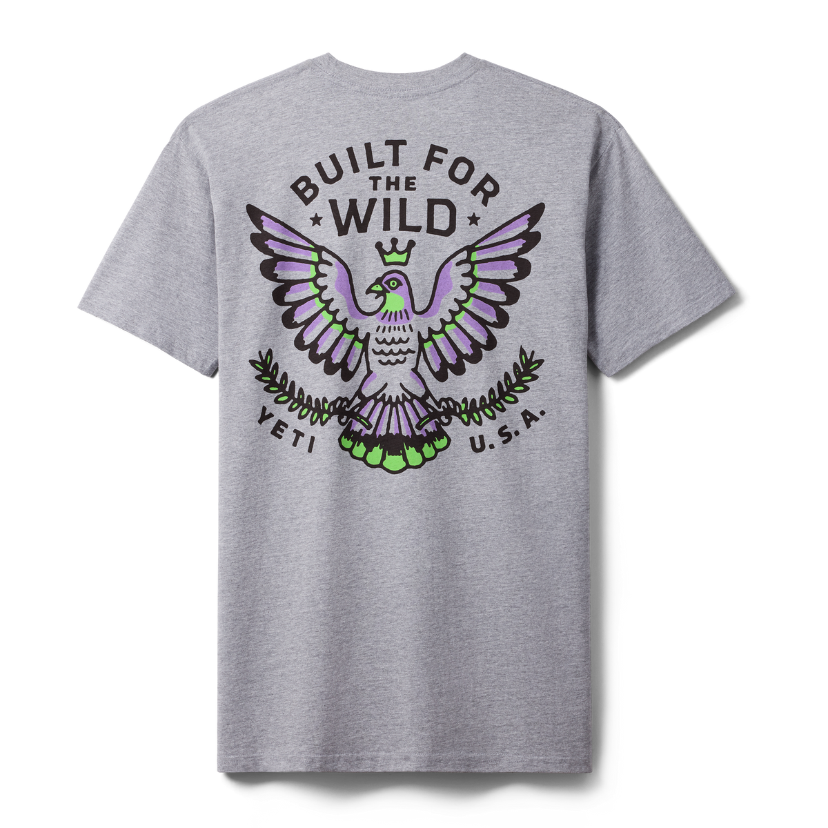 YETI Pigeon Emblem Short Sleeve T-Shirt Grey