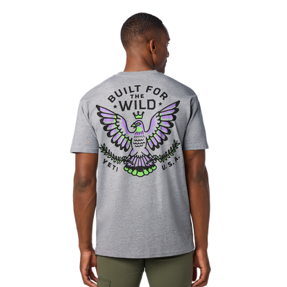 YETI Pigeon Emblem Short Sleeve T-Shirt Grey