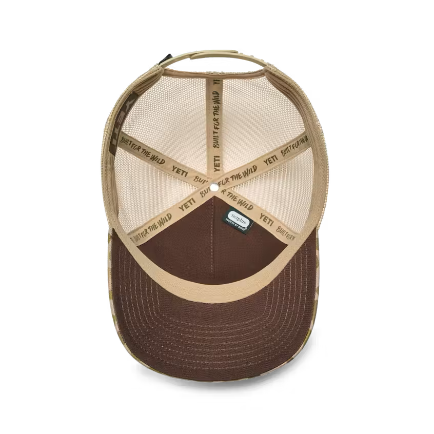 YETI COOLERS Flat Brim Rope Hat Camo Brown