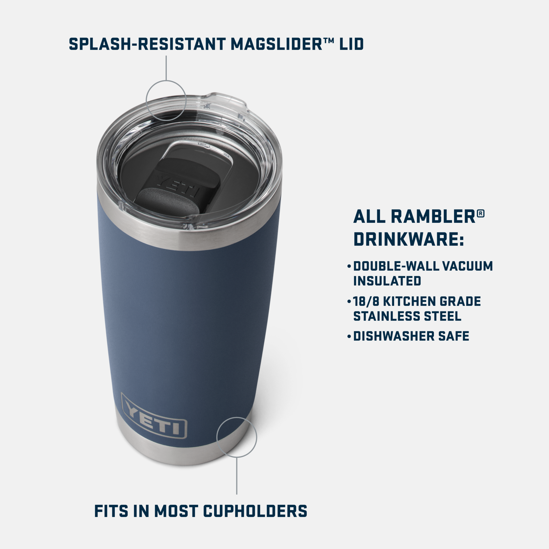 YETI Rambler® 20 oz (591 ml) Tumbler Navy