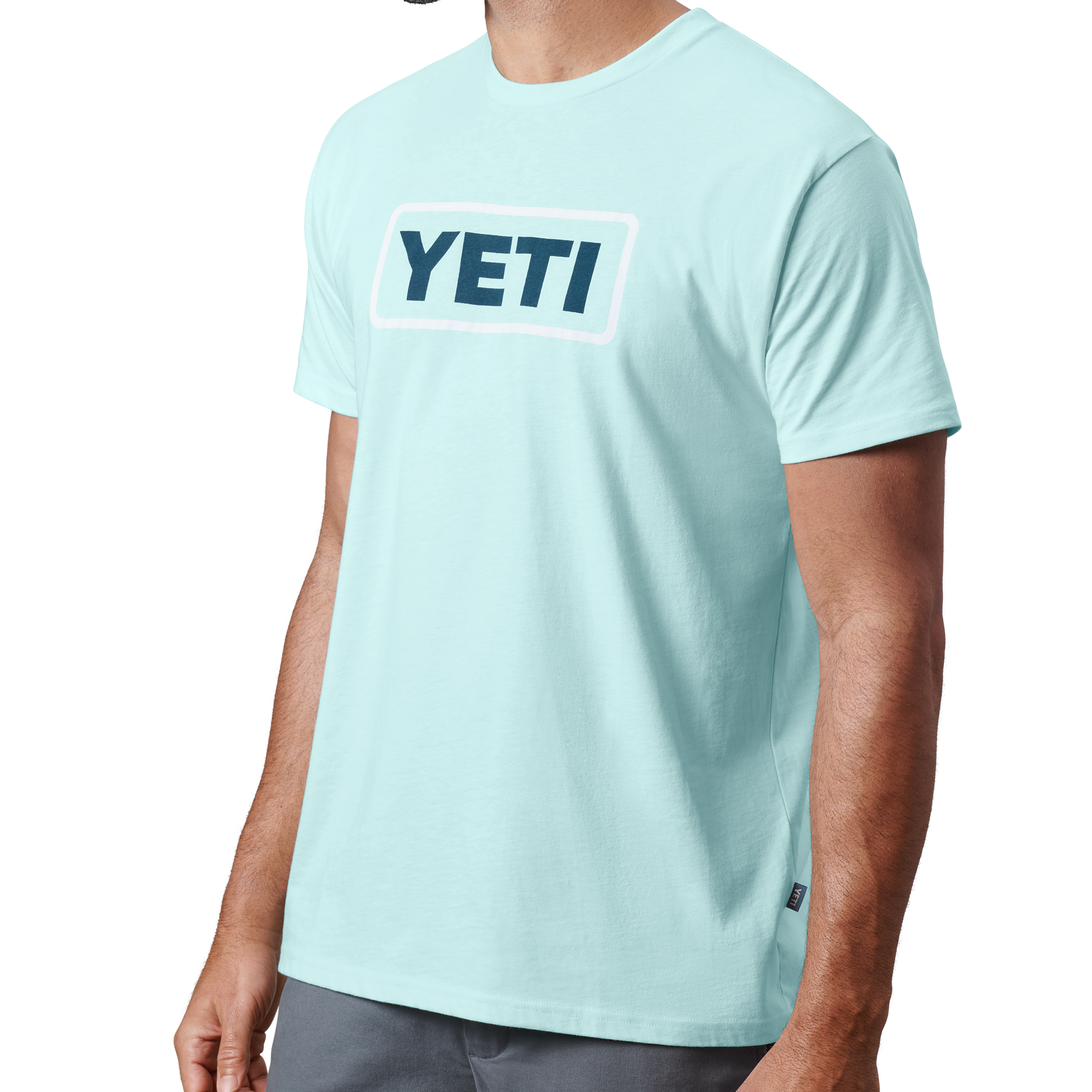 YETI T-shirt Premium a manica corta con logo Badge Light Blue