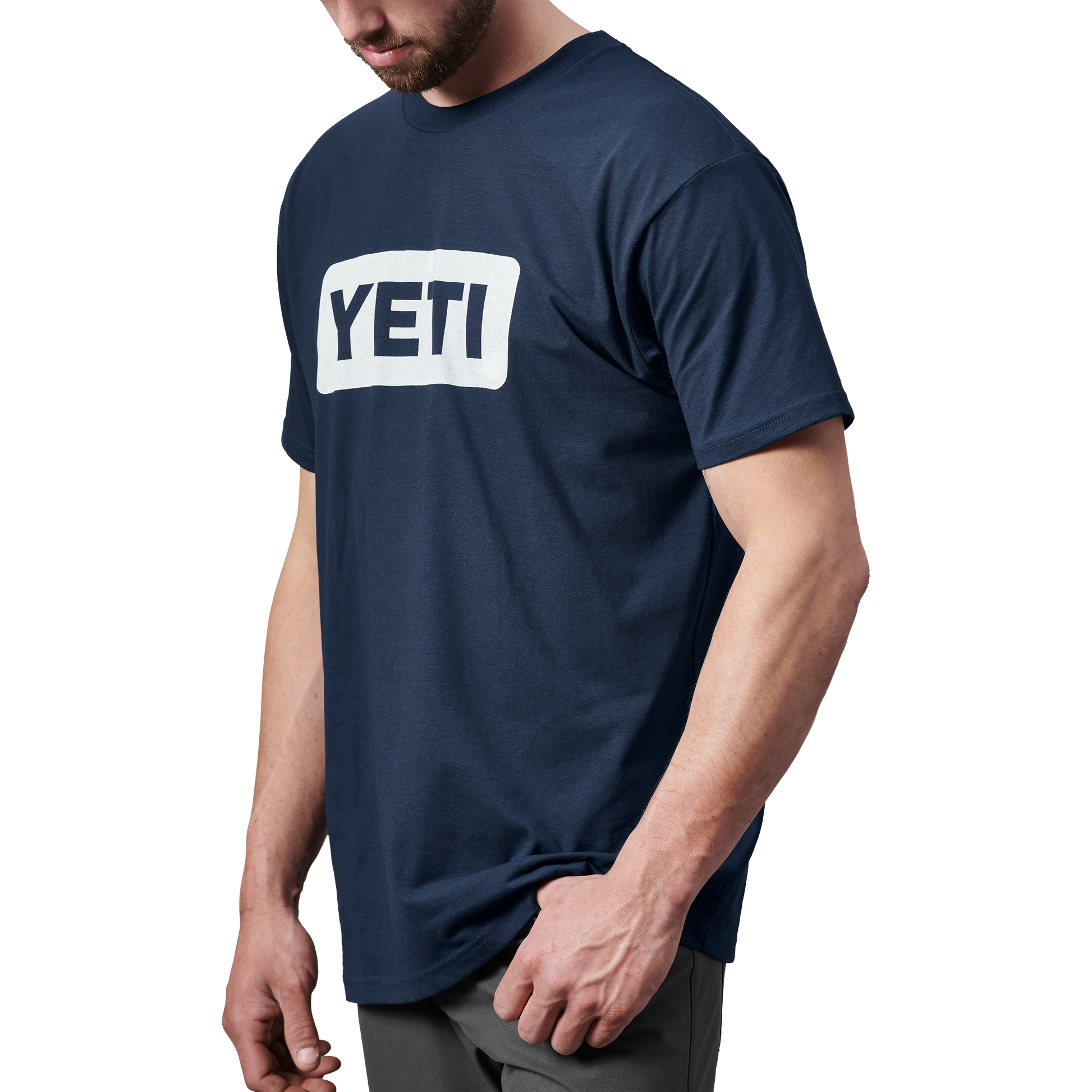 YETI T-shirt Premium a manica corta con logo Badge Navy/Bianco