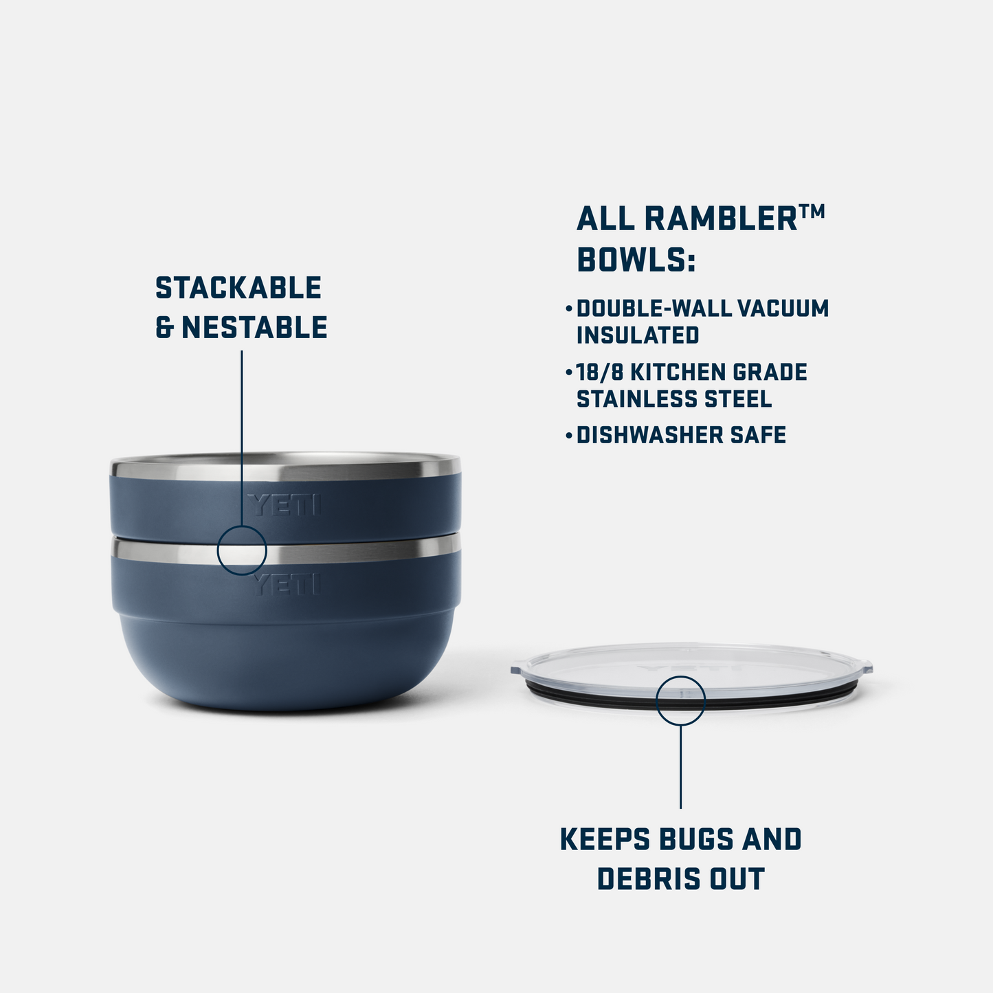 YETI Ciotola isolata Rambler™ Grande Navy