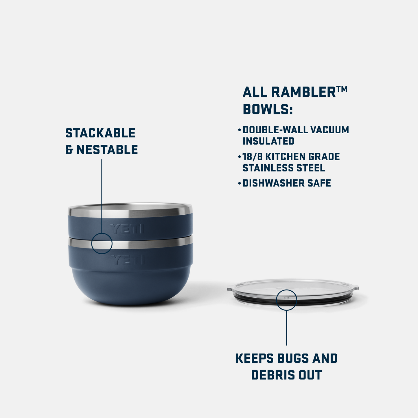 YETI Ciotola isolata Rambler™ Media Navy