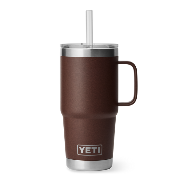 YETI Rambler® Tazza Da 25 oz (710 ml) Con coperchio con cannuccia Wetlands Brown