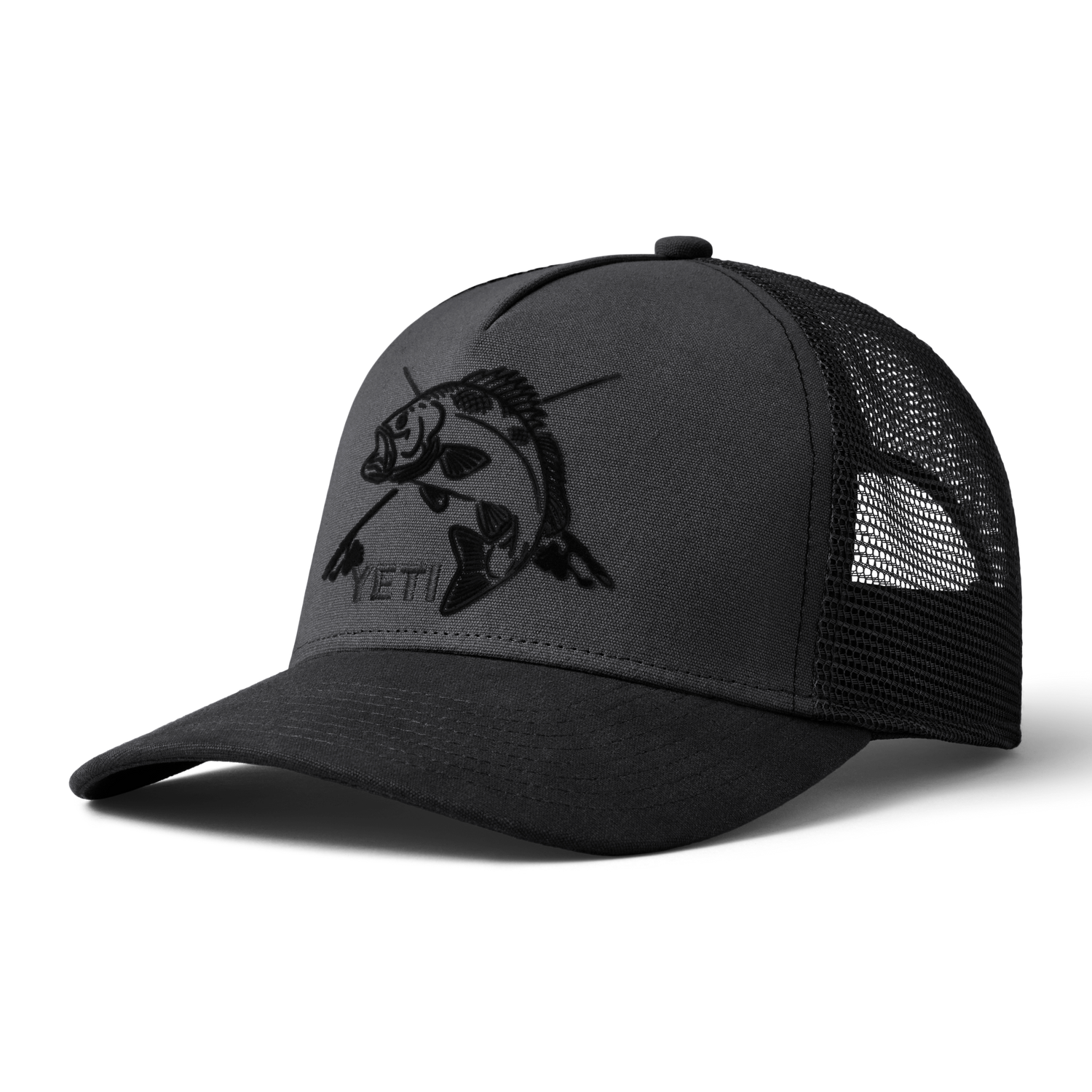 YETI Cappello Trucker Fishing Bass Dark Grey/Nero