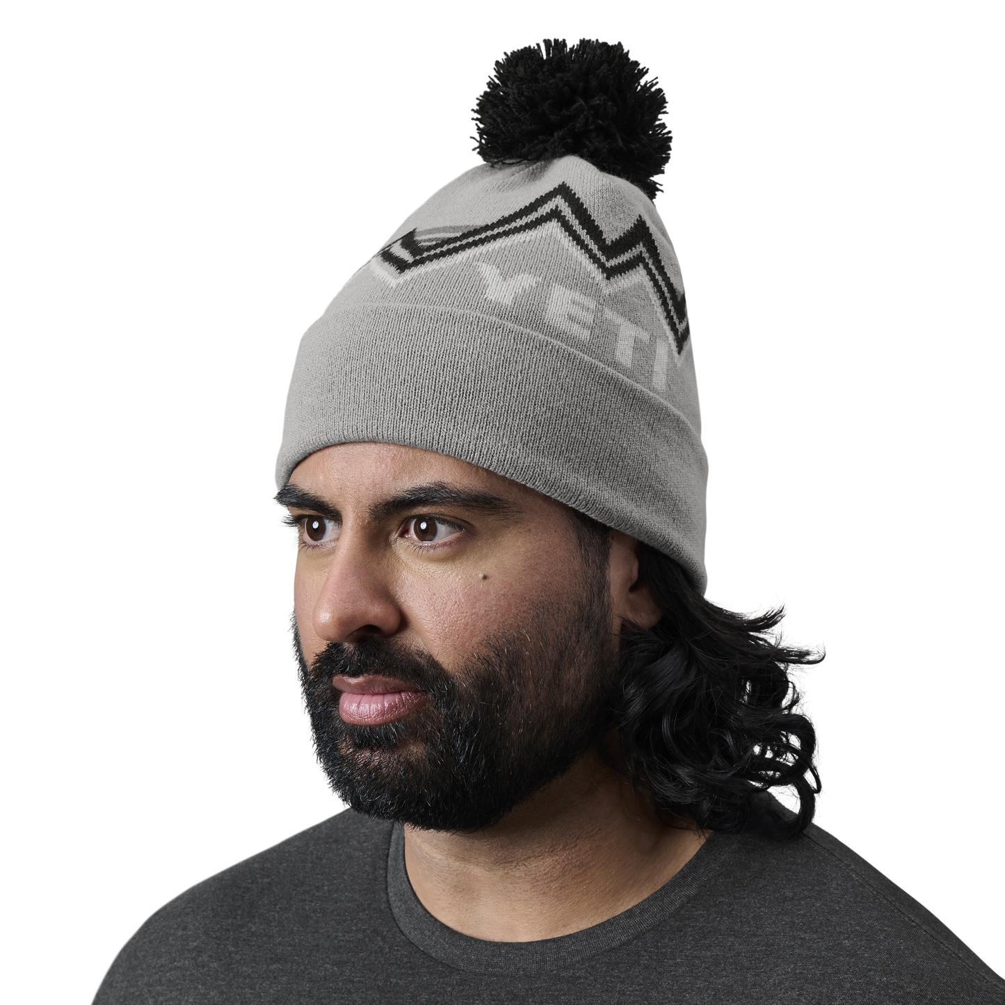 Berretto con pom pom Freestyle Grey/Nero
