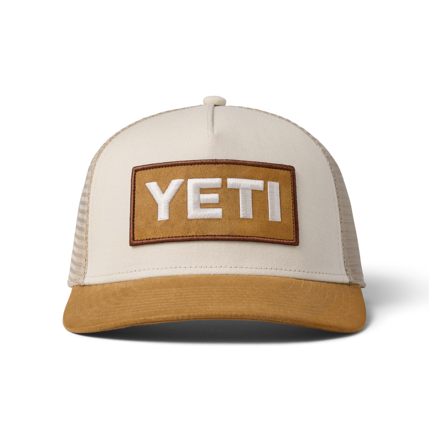 Cappello Trucker in camoscio sintetico con logo YETI Khaki/Tan