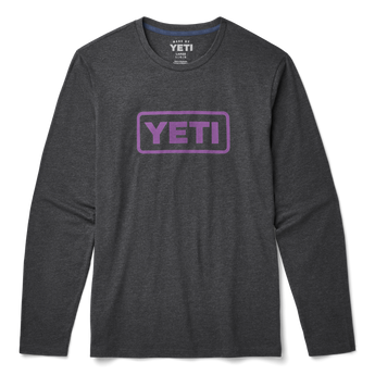T-shirt a maniche lunghe con logo Badge YETI Heather Charcoal