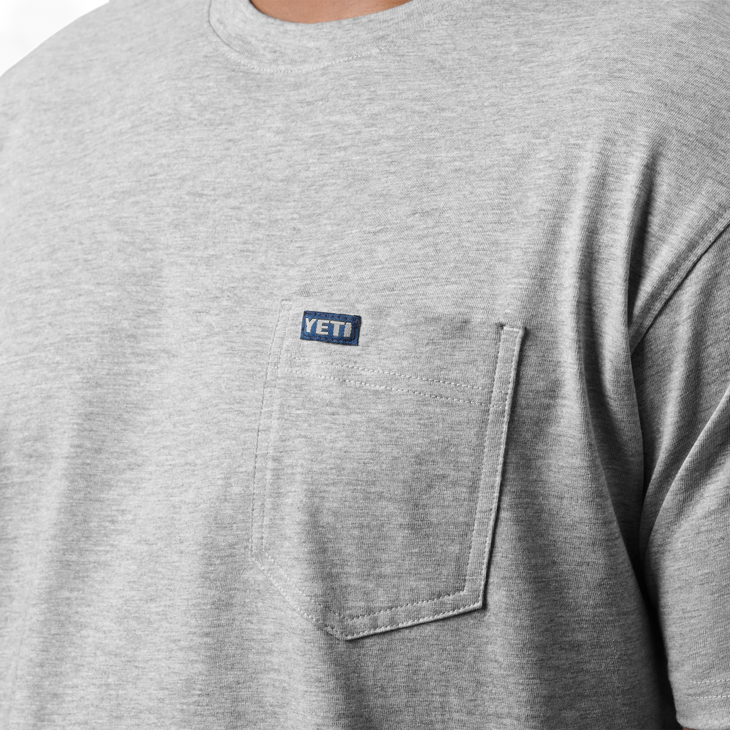 YETI T-shirt Premium a manica corta con tasca Heather Grey