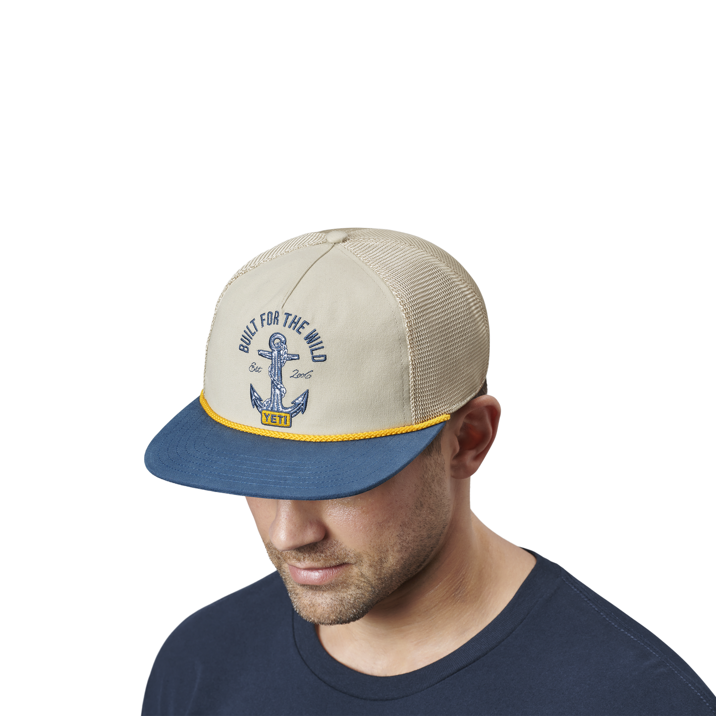 YETI Cappello a tesa piatta in corda Open Seas Tan/Navy